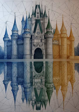 Castle Reflection Drawing
