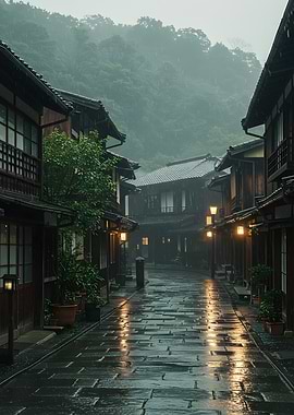 Rainy Japanese Street