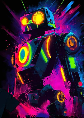 Colorful Robot Digital Art