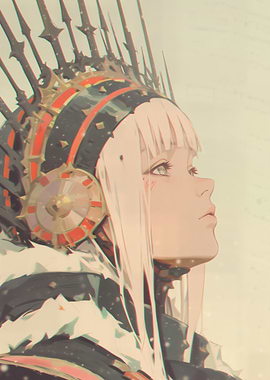 Anime Girl with Crown Digital Art