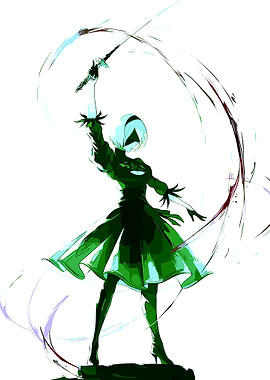 nier automata 2B Sword Action