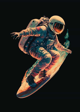 Astronaut Surfing in Space