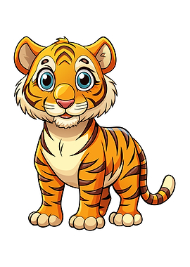 Cute Cartoon Tiger Cub Illustration