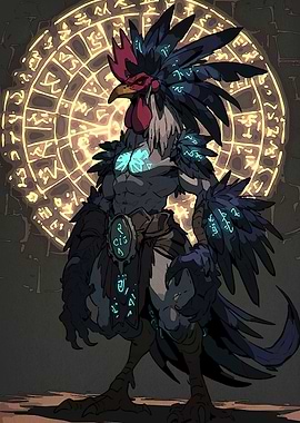 Anthropomorphic Rooster Warrior