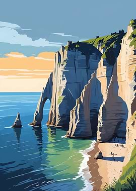 Etretat Cliffs, Normandy Coast, France