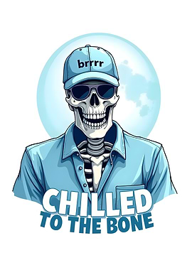 Chilled Skeleton with Sunglasses and Cap