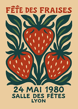 Fête des Fraises Poster