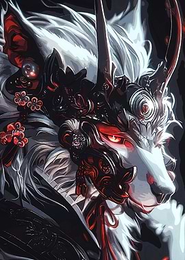 Ornate Wolf Red Eyes