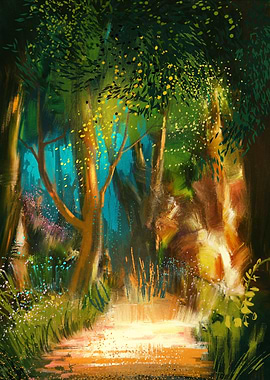 Forest Path Painting