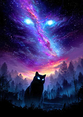Cosmic Cat in Forest