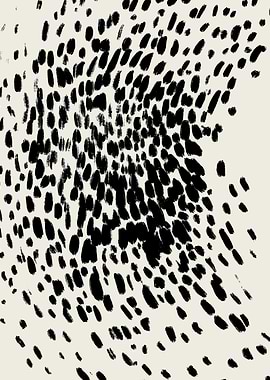 Abstract Black Brushstrokes on Beige