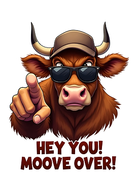 Cool Bull Cartoon with Sunglasses and Cap