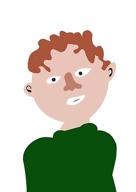 Cartoon portrait of a red-haired man