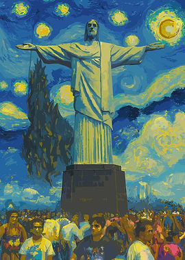 Christ the Redeemer Starry Night
