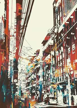 Abstract Cityscape Painting