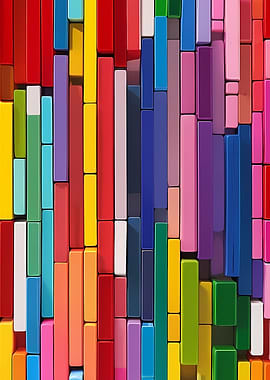 Colorful Rectangular Prism Abstract