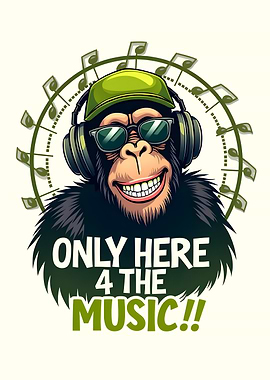 Monkey with Headphones: Only Here 4 Music
