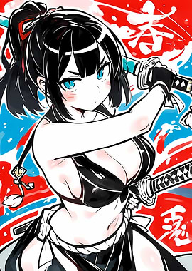 Anime Girl with Swords