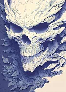 Floral Skull Illustration Portrait