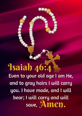 Isaiah 46:4 Rosary Beads Illustration