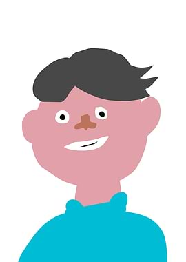 Cartoon Portrait of a Smiling Person