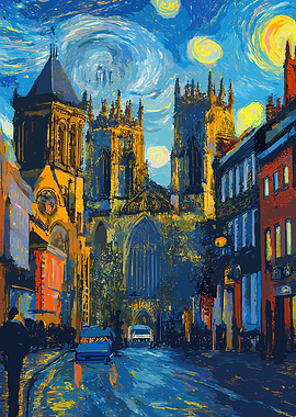 Cityscape Painting in Van Gogh Style