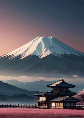 Mount Fuji and Japanese Architecture