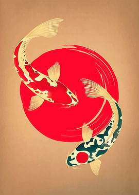 Koi Fish Yin Yang Art