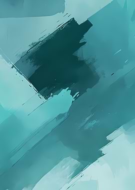 Abstract Teal Brushstrokes