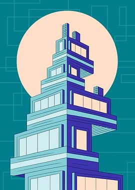 Abstract Building with Geometric Style