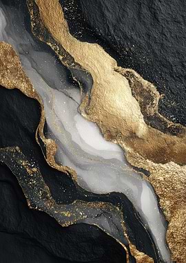 Abstract Black And Gold Marble