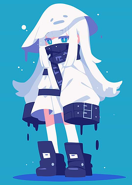 Stylized Anime Girl with Hood