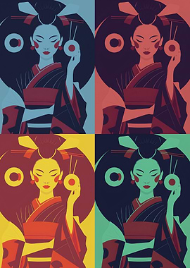Pop Art Geisha Portrait