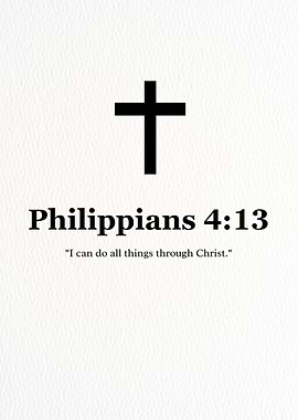 Philippians 4:13 Christian Cross Art