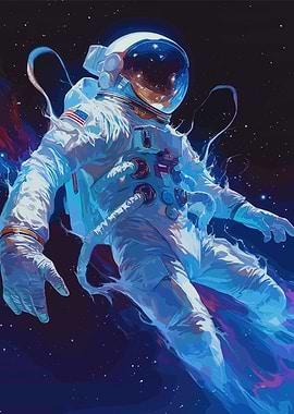 Astronaut in Space, Digital Art