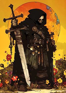 Grim Reaper Swords Flowers