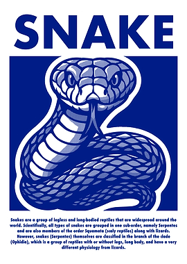 Blue Snake Illustration