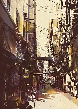 Urban Alleyway Painting