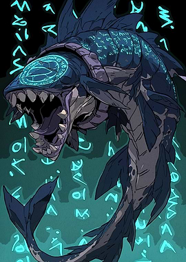 Fantasy Sea Serpent Glowing