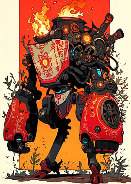 Steampunk Robot Fire