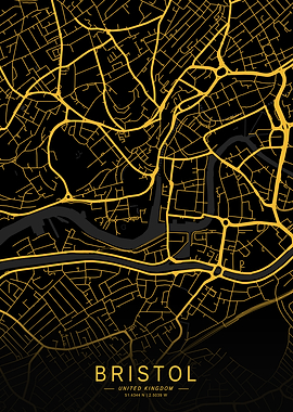 Golden Bristol City Map