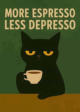 More Espresso Less Depresso Cat