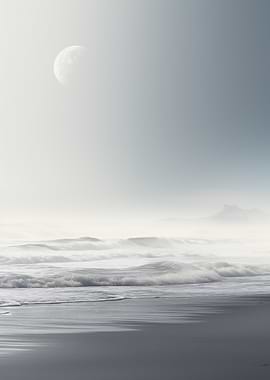 Ocean View with Moon