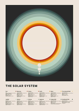 Solar System Retro Poster