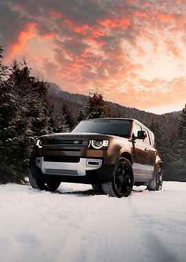 Land Rover Defender in Winter Landscape