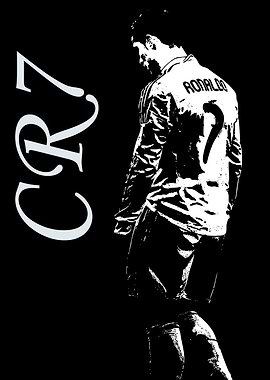 Cristiano Ronaldo Black and White Portrait