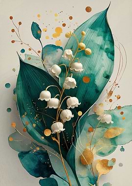 Lily of the Valley Watercolor Art