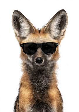 Cool Maned Wolf with Sunglasses