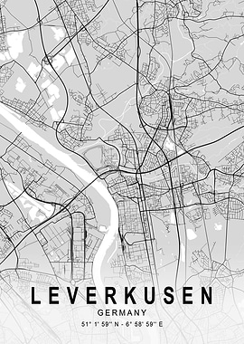 Leverkusen Light City Map