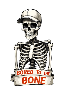 Bored Skeleton with Cap Illustration